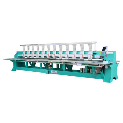1200RPM কম্পিউটার ফ্ল্যাট ব্রোডারি মেশিন 12 হেড ফ্যাব্রিক এবং পোশাক জন্য